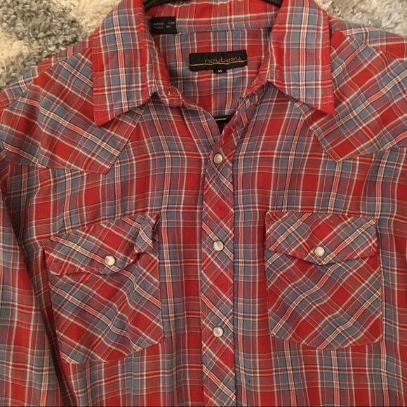 Vintage plaid button down - Picture 2 of 4